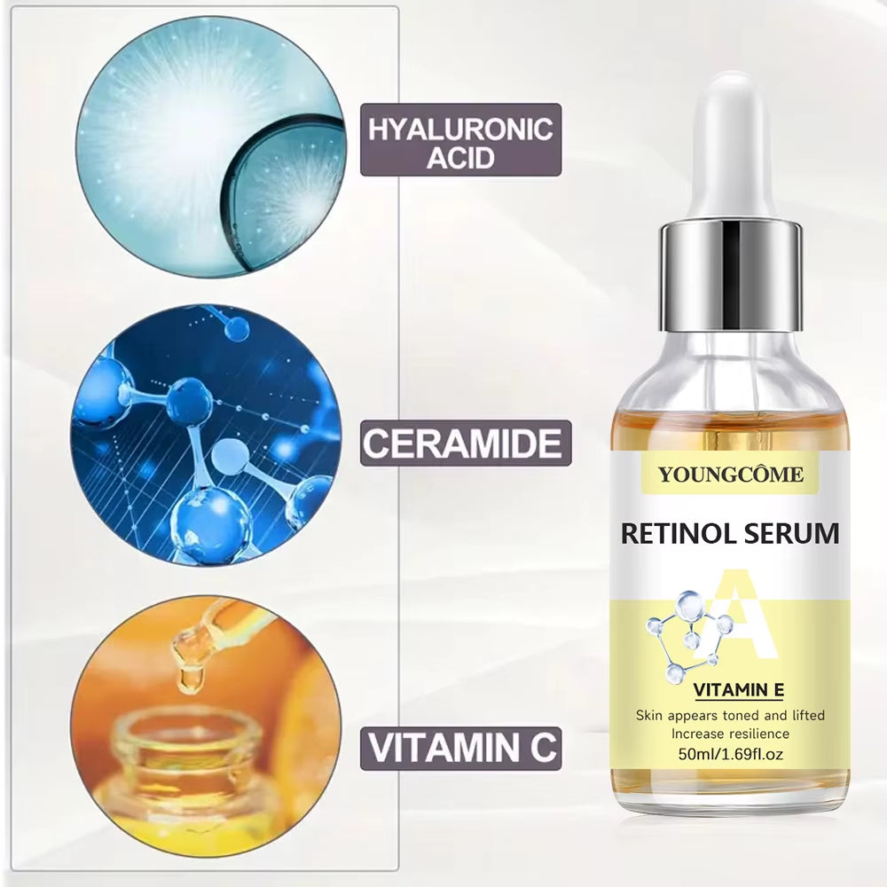 2Pcs Vitamin C and Retinol Fortified Serum Rich in Vc,Keep Skin Hydrated and Smooth,Smooth Fine Lines and Wrinkles,Delicate Skin