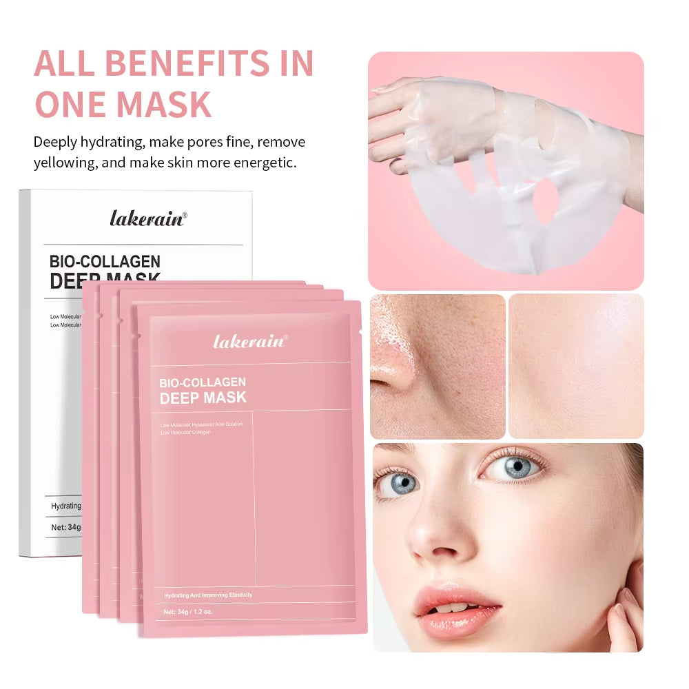 Bio-Collagen Real Deep Mask Supplement Collagen Hydrating Overnight Hydrogel Mask Elasticity Improvement Pore Minimizing Firming