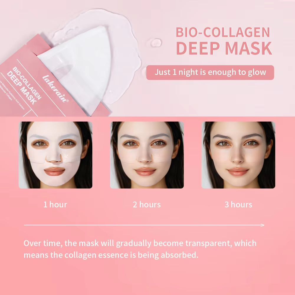 Bio-Collagen Real Deep Mask Supplement Collagen Hydrating Overnight Hydrogel Mask Elasticity Improvement Pore Minimizing Firming