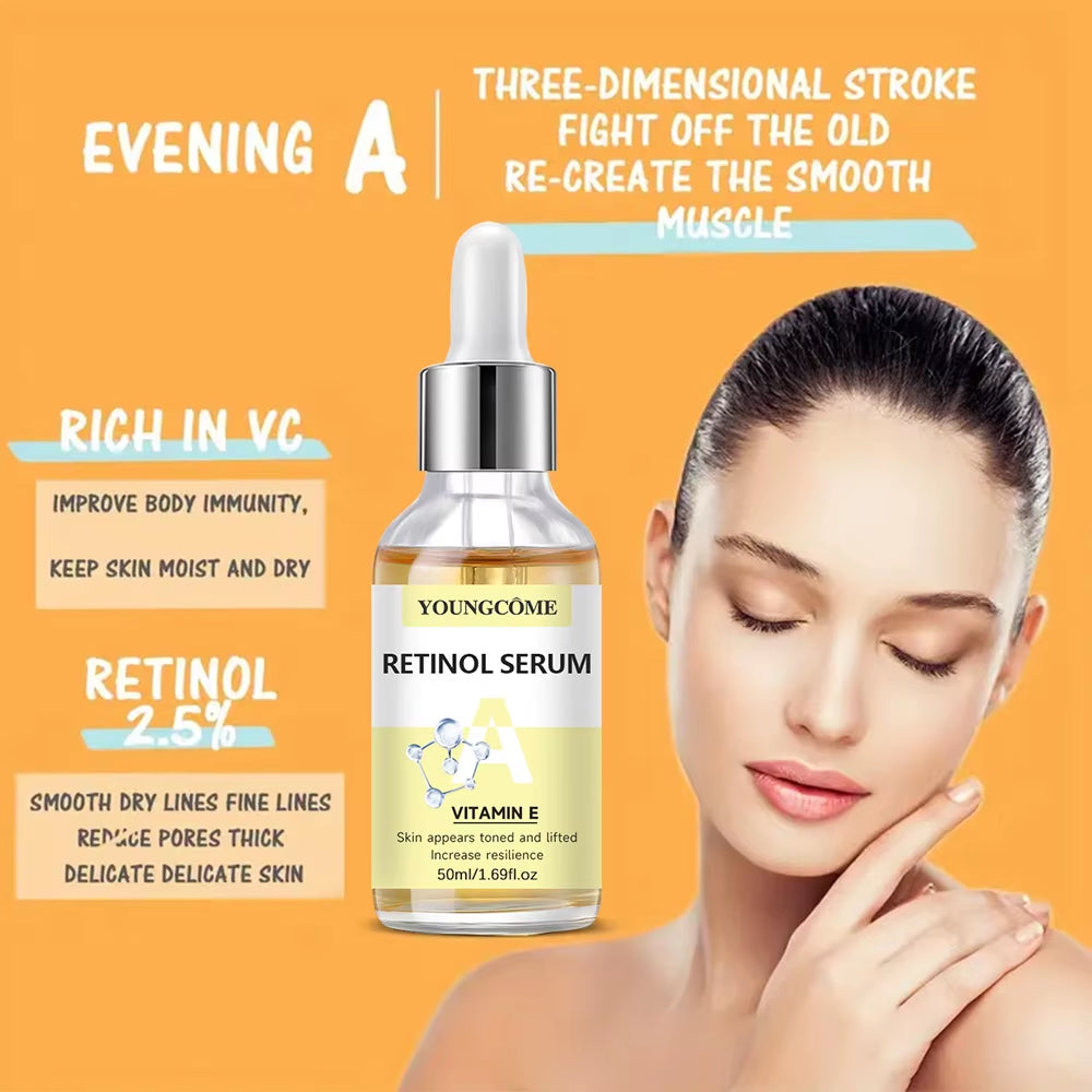 2Pcs Vitamin C and Retinol Fortified Serum Rich in Vc,Keep Skin Hydrated and Smooth,Smooth Fine Lines and Wrinkles,Delicate Skin